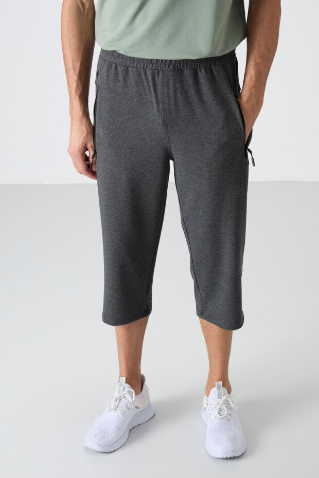 Standart Kalıp 3'lü Paket Lacivert-Antrasit Melanj-Petrol Erkek Kapri - 83091 - 3