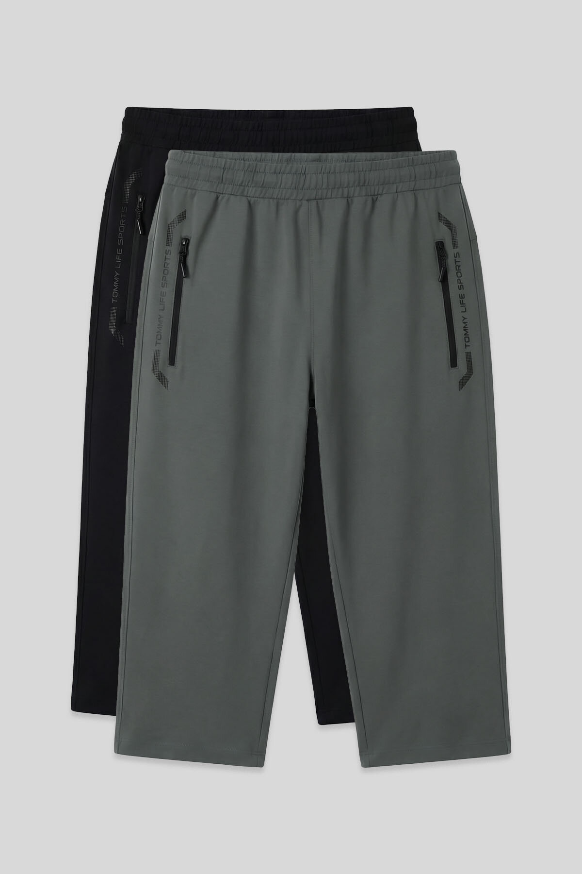 Standart Kalıp 2'li Paket Siyah-Çağla Erkek Kapri - 83091 - TOMMYLIFE