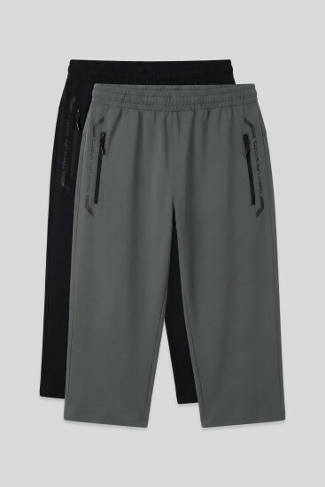 Standart Kalıp 2'li Paket Siyah-Çağla Erkek Kapri - 83091 