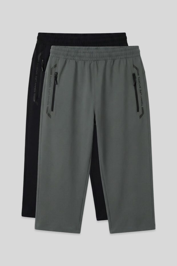 Standart Kalıp 2'li Paket Siyah-Çağla Erkek Kapri - 83091 - 1