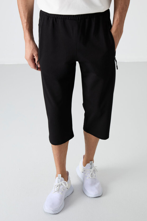 Standart Kalıp 3'lü Paket Siyah-Gri Melanj-Çağla Erkek Kapri - 83091 - 3