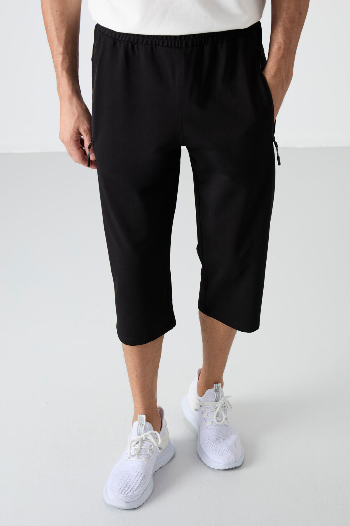 Standart Kalıp 2'li Paket Siyah-Gri Melanj Erkek Kapri - 83091 - TOMMYLIFE (1)