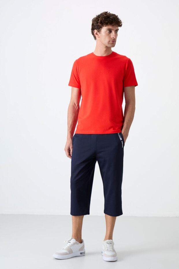 Standart Kalıp 2'li Paket İndigo-Gri Melanj Erkek Kapri - 83092 - 3