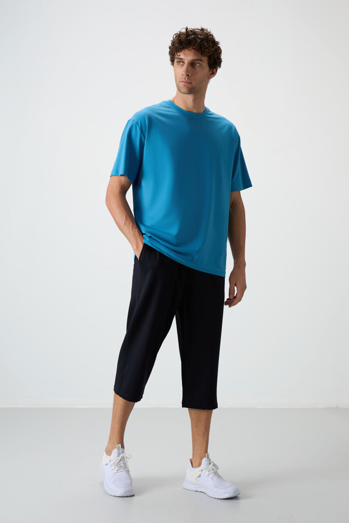  Standart Fit 2'li Paket Lacivert-Koyu Gri Erkek Kapri - 83102 - TOMMYLIFE (1)