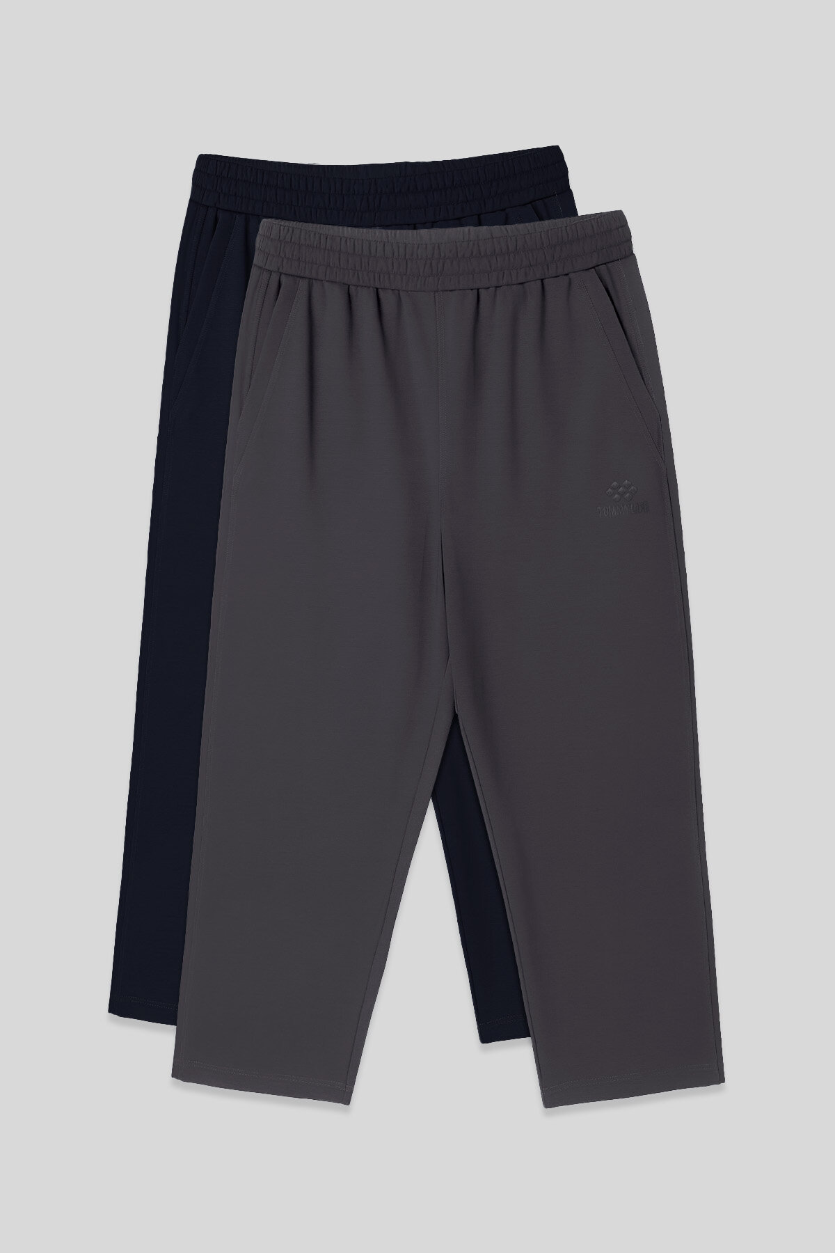  Standart Fit 2'li Paket Lacivert-Koyu Gri Erkek Kapri - 83102 - TOMMYLIFE