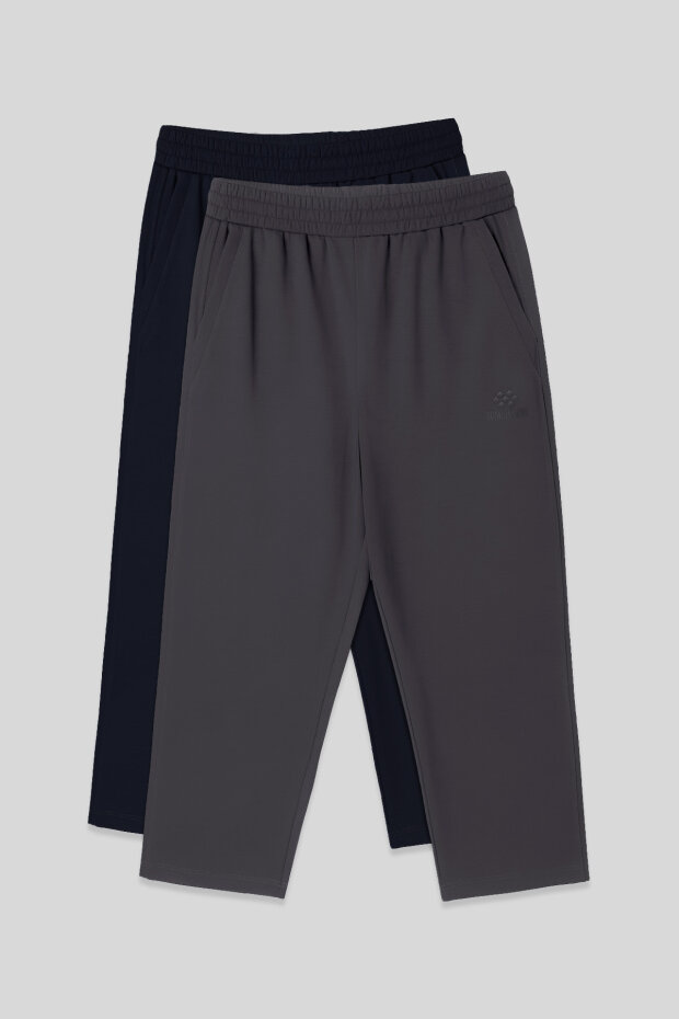  Standart Fit 2'li Paket Lacivert-Koyu Gri Erkek Kapri - 83102 - 1