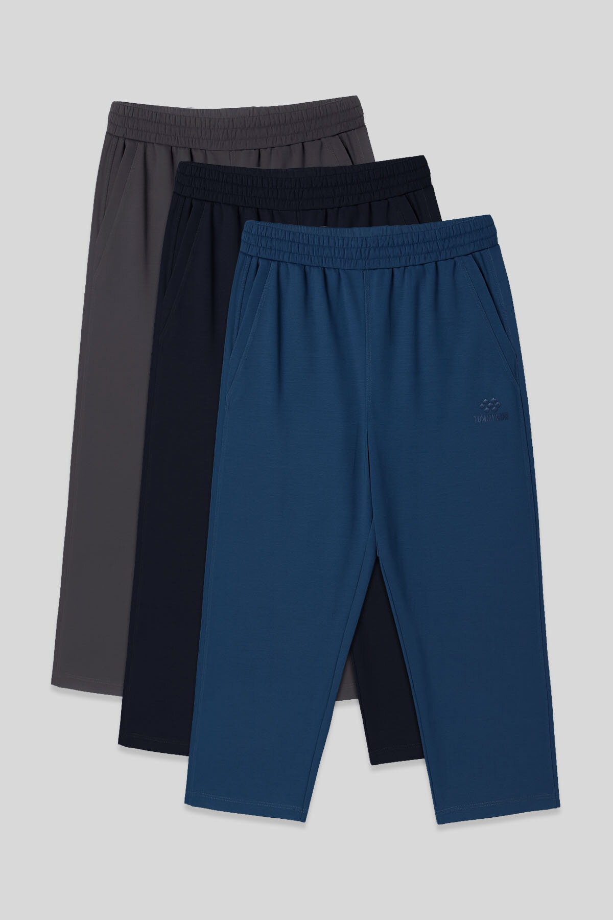  Standart Fit 3'lü Paket Koyu Gri-Lacivert-Parlament Erkek Kapri - 83102 - TOMMYLIFE