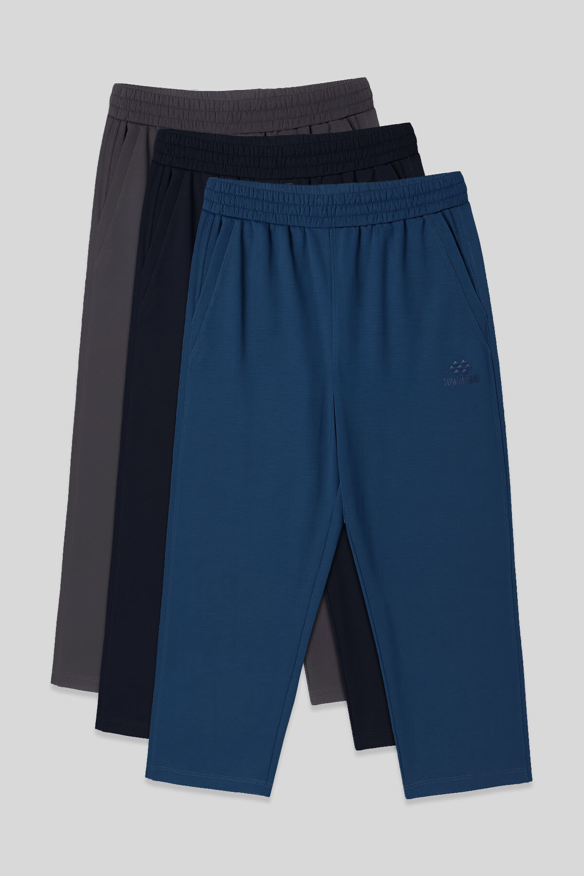  Standart Fit 3'lü Paket Koyu Gri-Lacivert-Parlament Erkek Kapri - 83102 - TOMMYLIFE