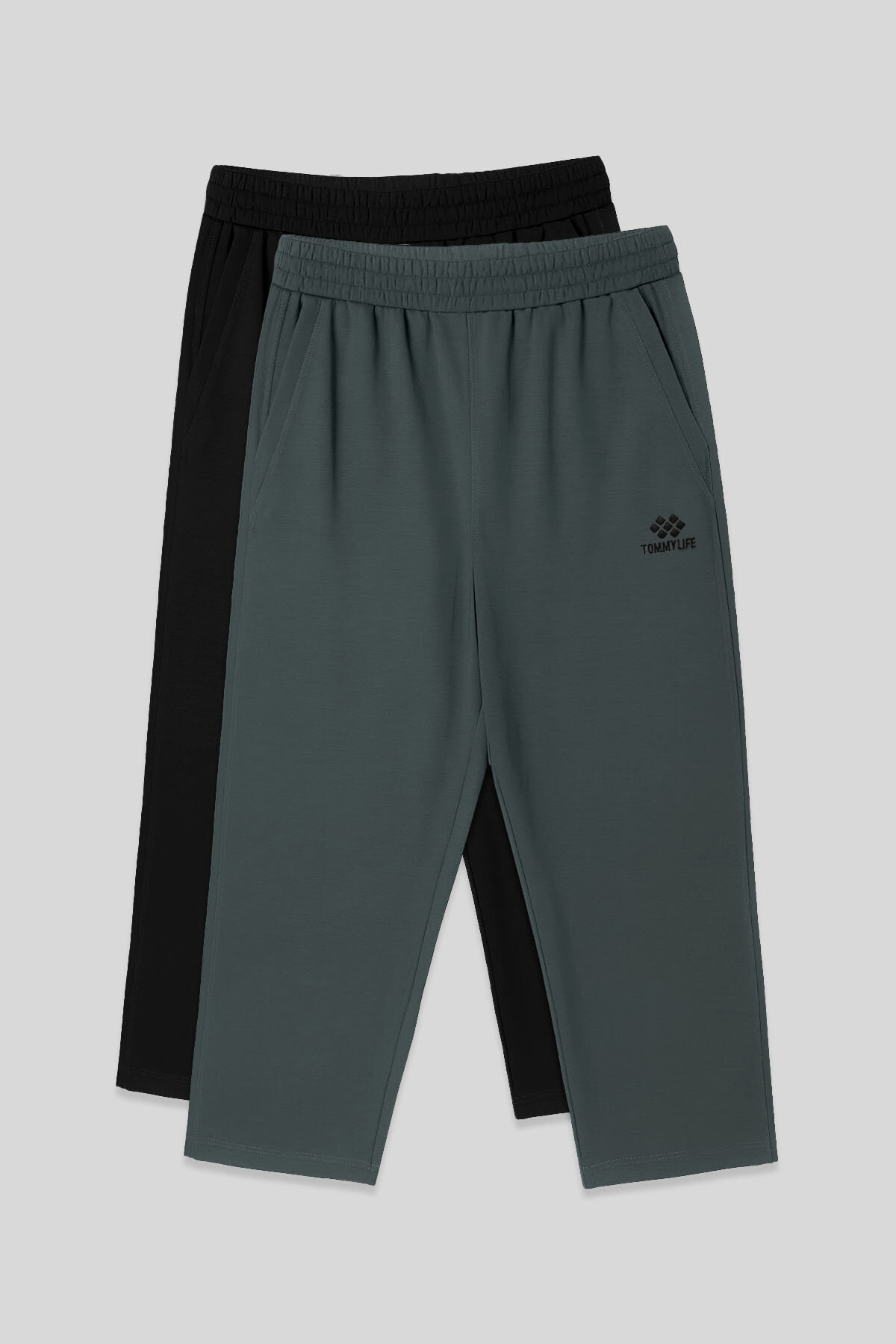  Standart Fit 2'li Paket Siyah-Haki Erkek Kapri - 83102 - TOMMYLIFE