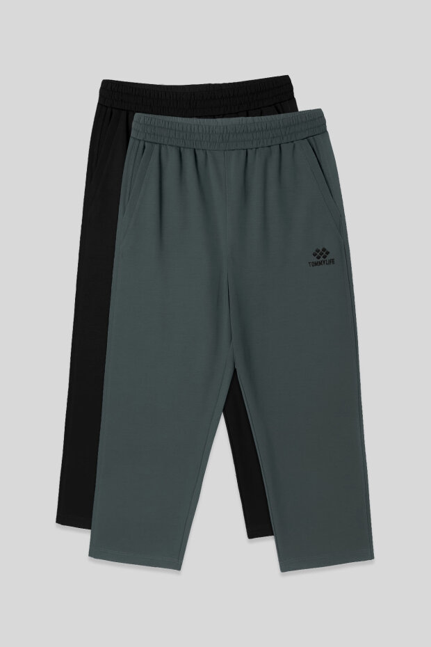  Standart Fit 2'li Paket Siyah-Haki Erkek Kapri - 83102 - 1