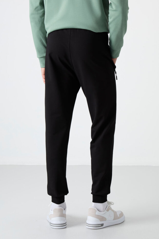 Standart Kalıp 2'li Paket Siyah-Gri Melanj Erkek Eşofman Alt - 84587 - 6