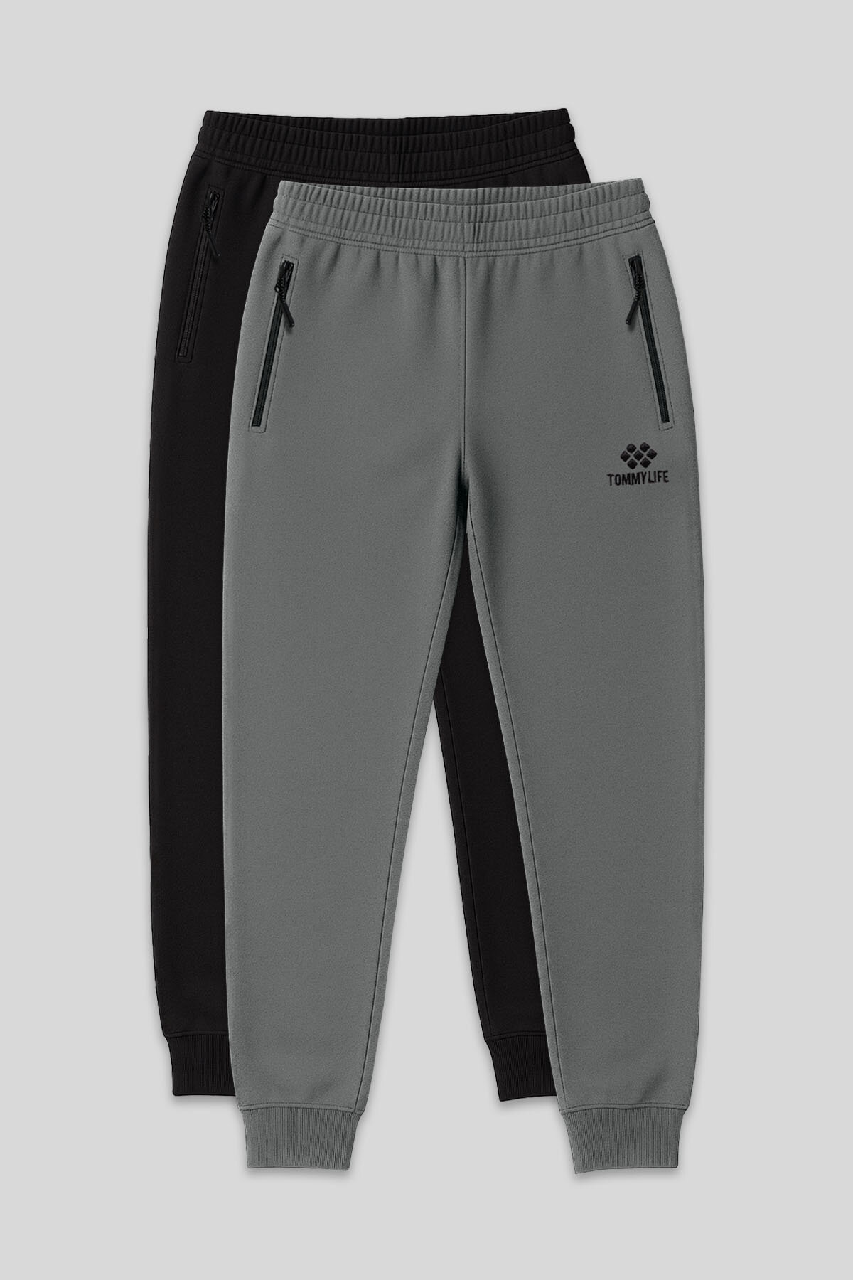 Standart Kalıp 2'li Paket Haki-Siyah Erkek Eşofman Alt - 84587 - TOMMYLIFE