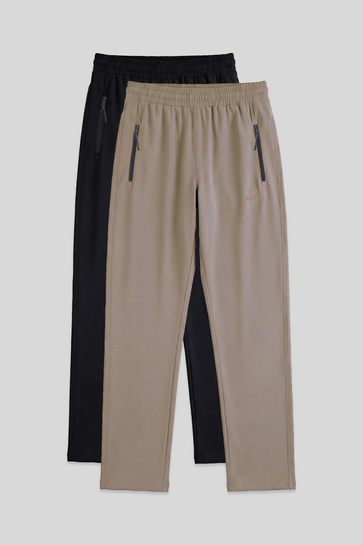 Standart Kalıp 2'li Paket Siyah-Bej Erkek Eşofman Alt - 84768 - TOMMYLIFE