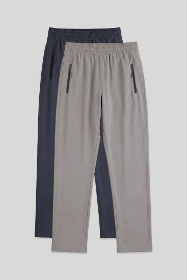 Standart Kalıp 2'li Paket Antrasit-Taş Erkek Eşofman Alt - 84768 