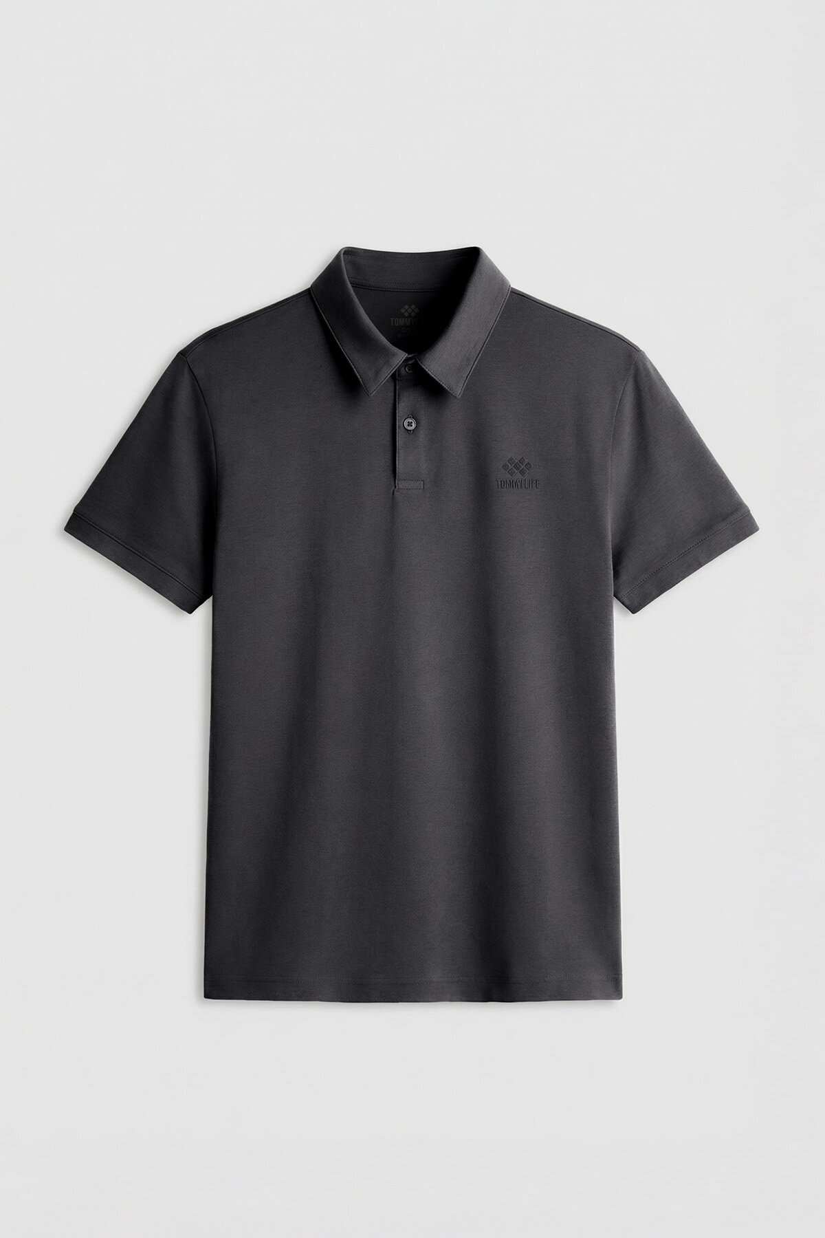 Standart Fit Basic Polo Yaka 2'li Paket Antrasit-Bej Erkek T-Shirt - 87748 - TOMMYLIFE (1)