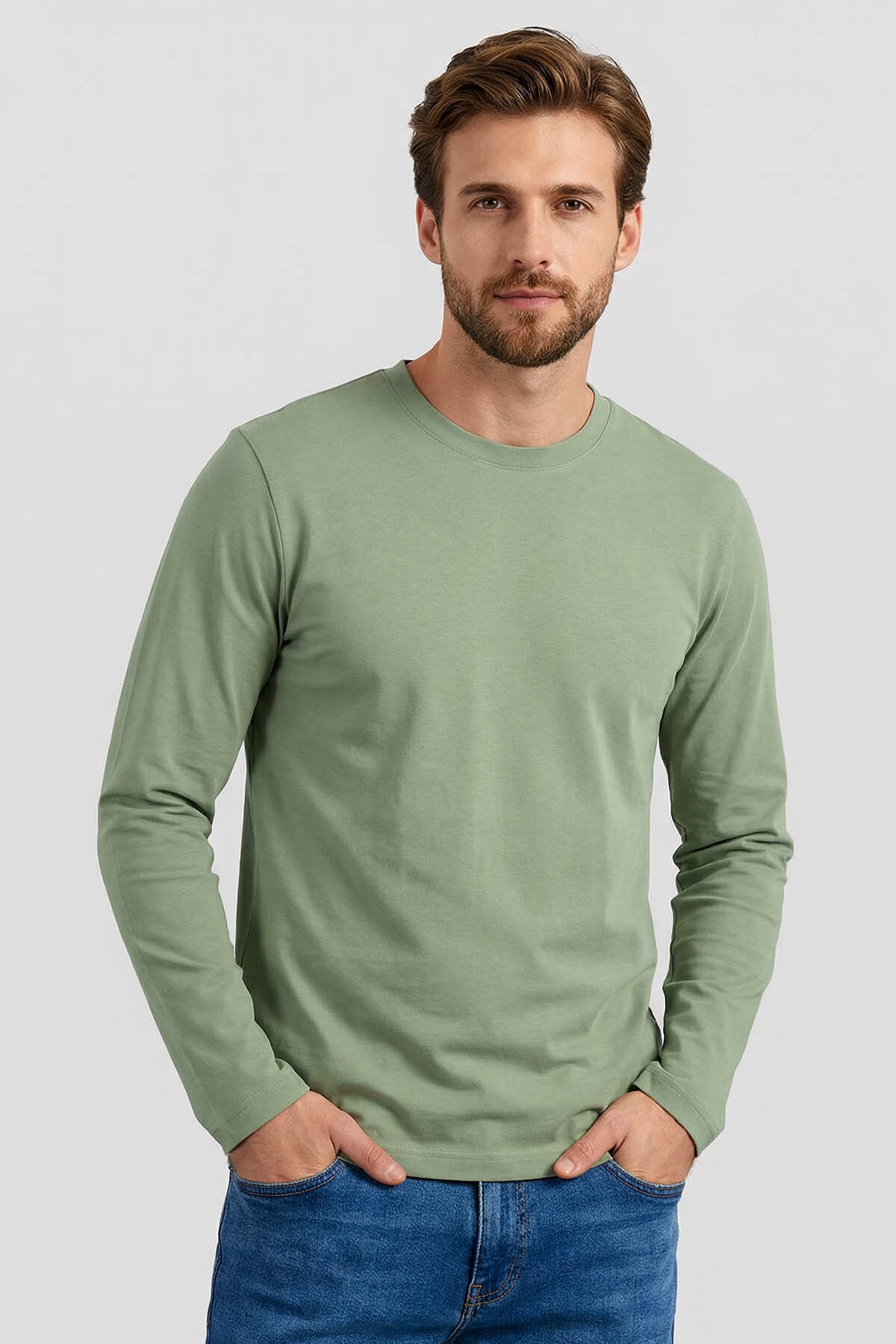 Standart Fit Basic O Yaka 3'lü Paket Siyah-Beyaz-Kaktüs Erkek T-Shirt 87997 - TOMMYLIFE (1)