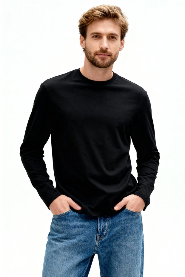 Standart Fit Basic O Yaka 3'lü Paket Siyah-Beyaz-Lacivert Erkek T-Shirt 87997 - 3