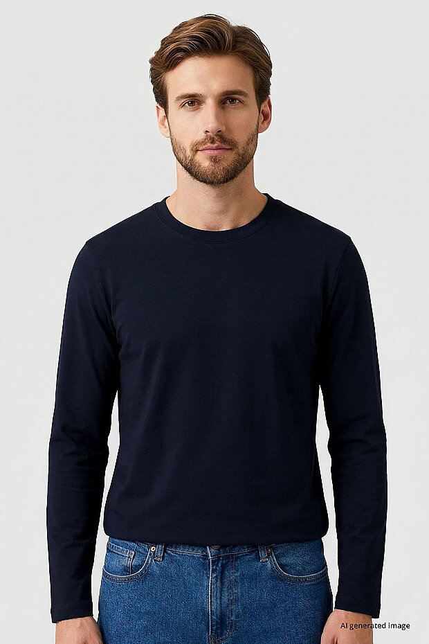Standart Fit Basic O Yaka 3'lü Paket Siyah-Beyaz-Lacivert Erkek T-Shirt 87997 - 4