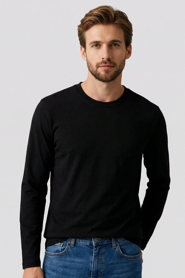 Standart Fit Basic O Yaka 3'lü Paket Siyah Erkek T-Shirt 87997 - 2