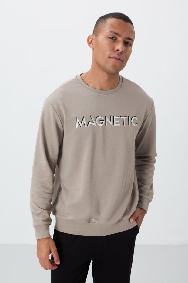Rahat Form O Yaka 2'li Paket Siyah-Camel Erkek Sweatshirt - 88020 - 5