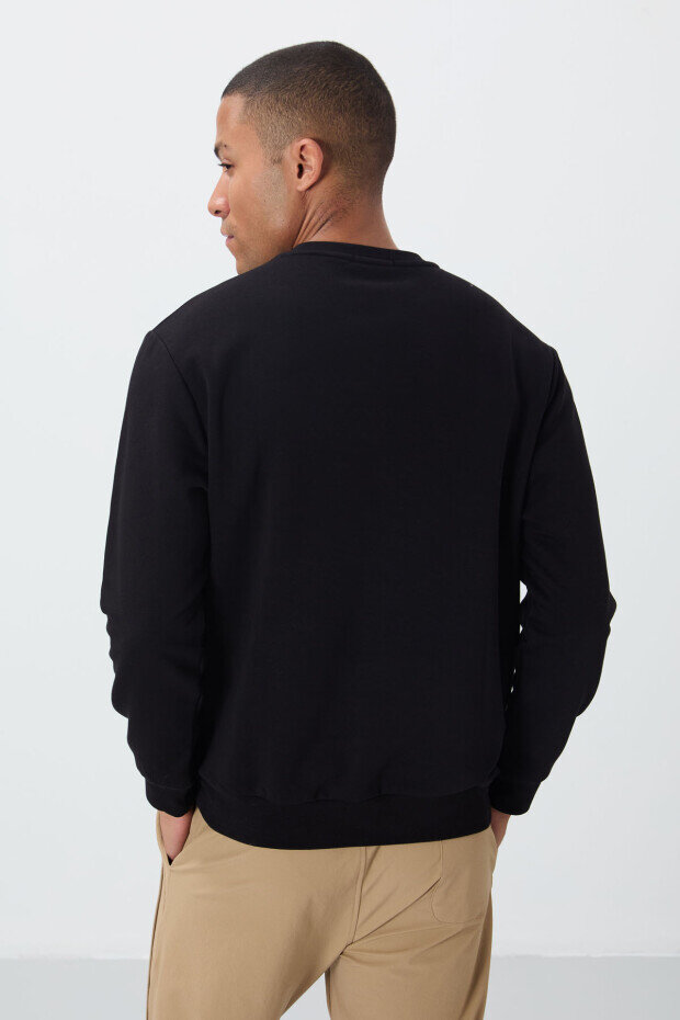 Rahat Form O Yaka 2'li Paket Siyah Erkek Sweatshirt - 88020 - 4