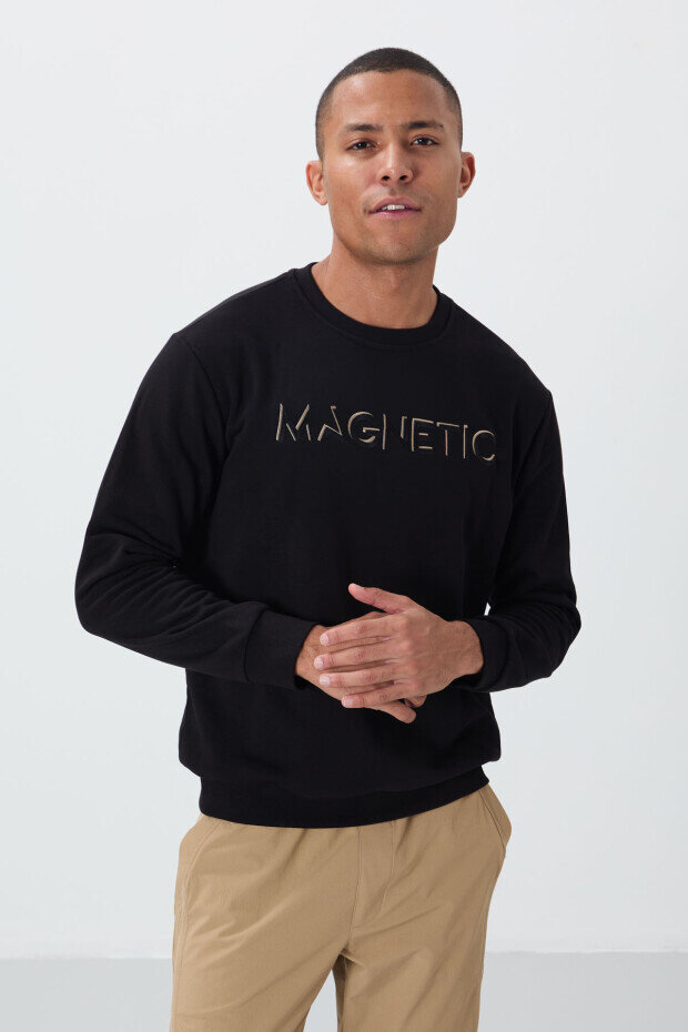 Rahat Form O Yaka 2'li Paket Siyah Erkek Sweatshirt - 88020 - 3