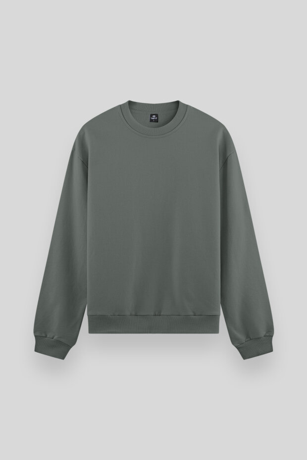 Standart Fit Basic O Yaka 2'li Paket Bej-Çağla Erkek Sweatshirt - 88053 - 3