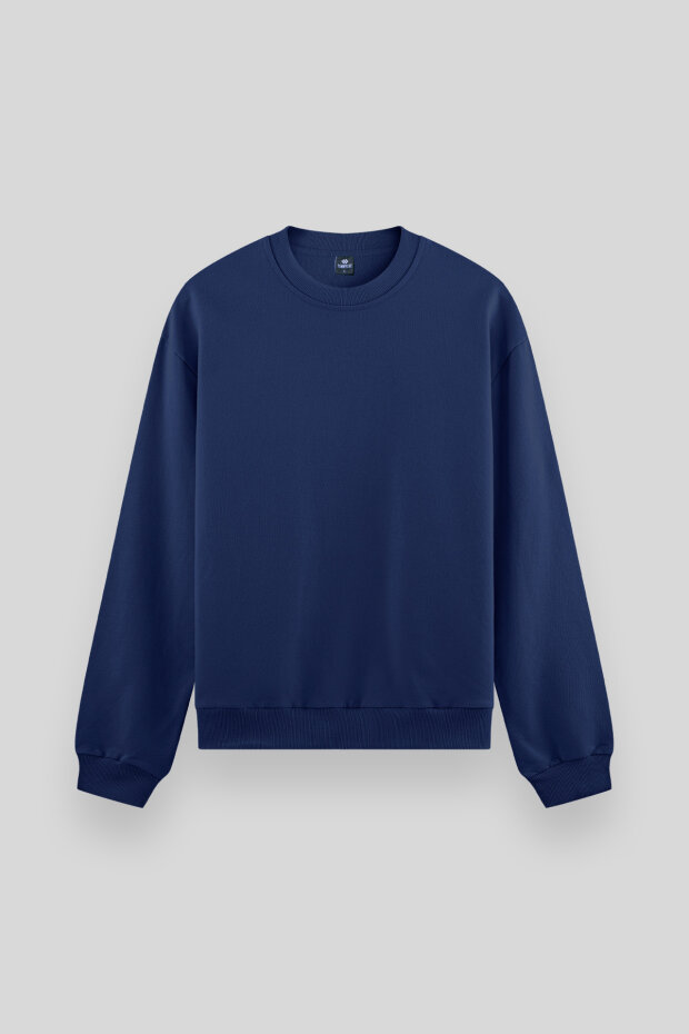 Standart Fit Basic O Yaka 2'li Paket Ekru-Parlament Erkek Sweatshirt - 88053 - 2