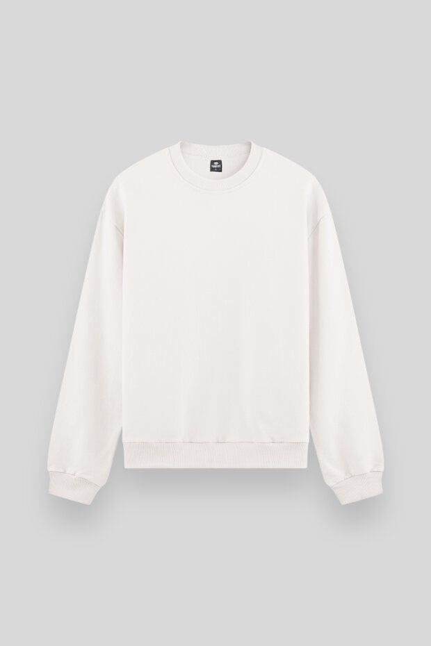 Standart Fit Basic O Yaka 2'li Paket Ekru-Parlament Erkek Sweatshirt - 88053 - 3