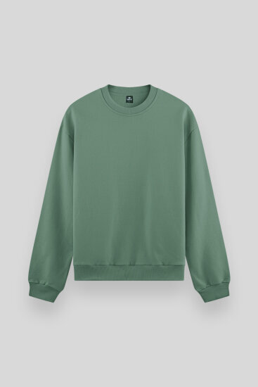 Standart Fit Basic O Yaka 3'lü Paket Siyah-Bej-Çağla Erkek Sweatshirt 88053 - 6