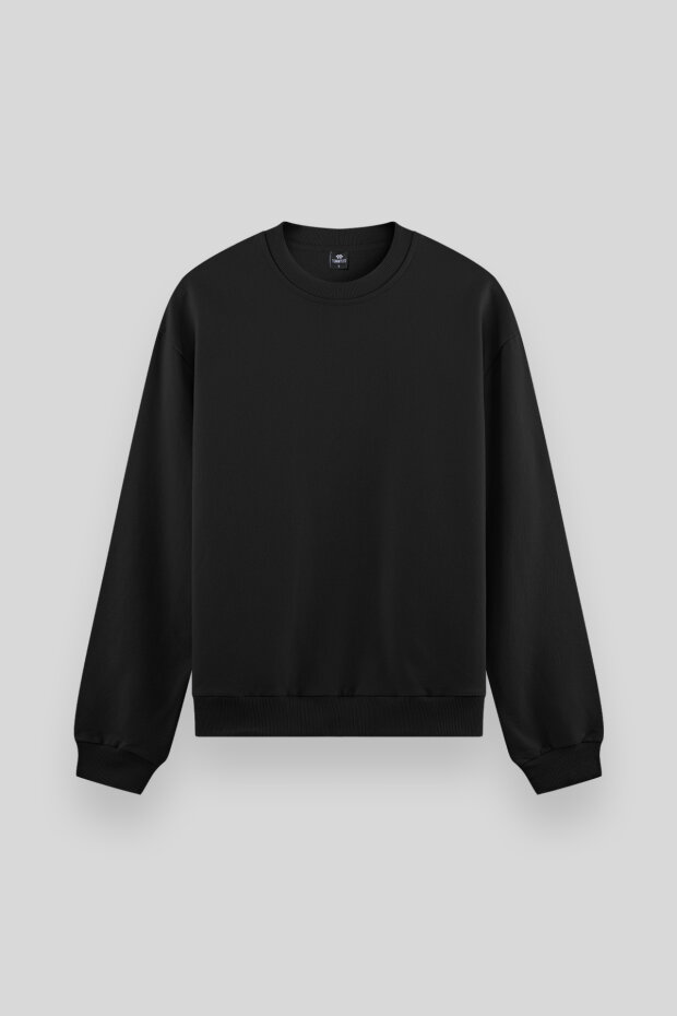 Standart Fit Basic O Yaka 2'li Paket Siyah-Ekru Erkek Sweatshirt - 88053 - 3