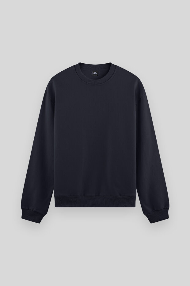 Standart Fit Basic O Yaka 2'li Paket Siyah-Lacivert Erkek Sweatshirt - 88053 - 2