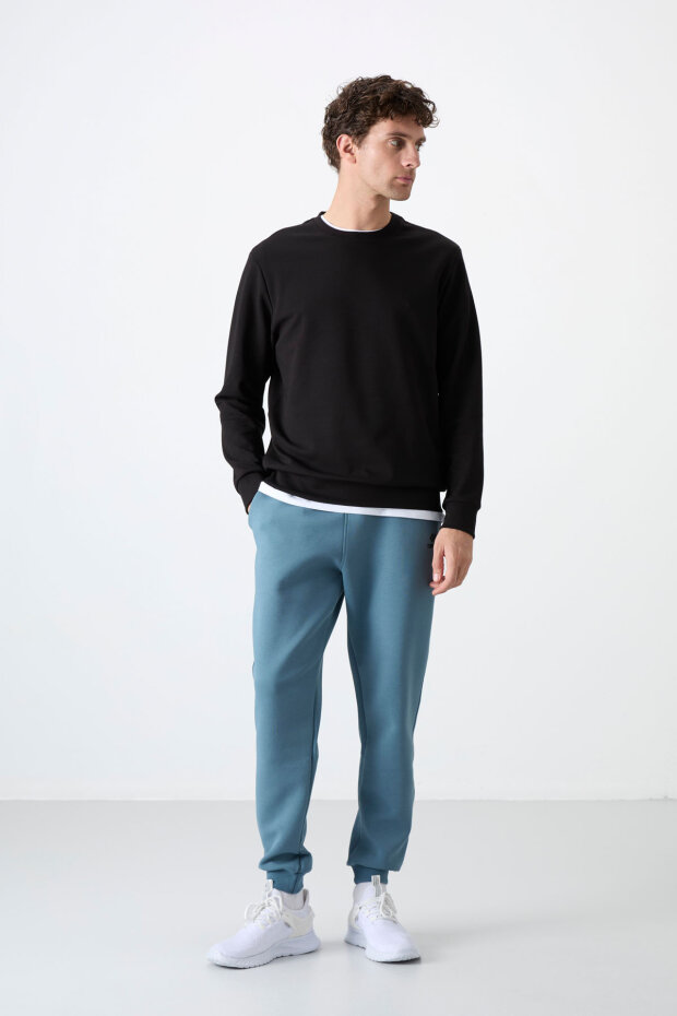 Standart Fit Basic O Yaka 2'li Paket Siyah Erkek Sweatshirt - 88053 - 3