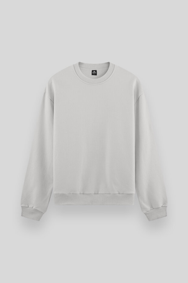 Standart Fit Basic O Yaka 2'li Paket Koyu Gri-Taş Erkek Sweatshirt - 88053 - 2