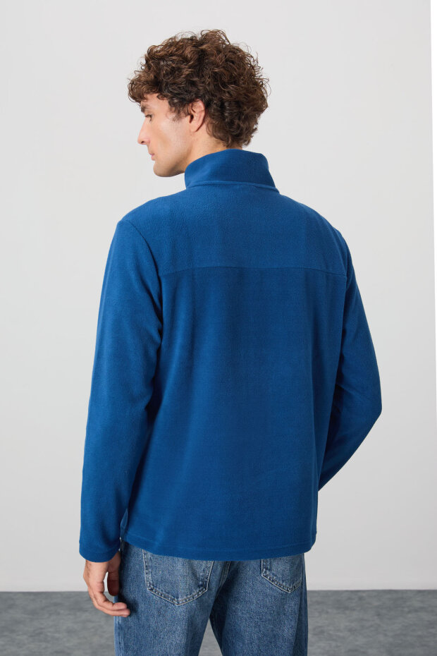 Standart Kalıp Dik Yaka 2'li Paket Koyu Gri-Parlament Erkek Polar Sweatshirt - 88310 - 6