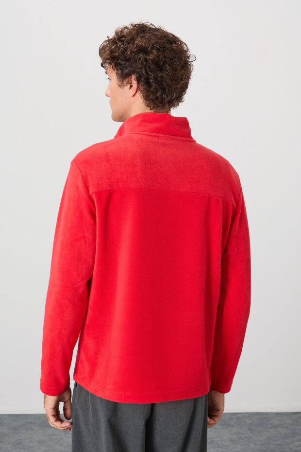 Standart Kalıp Dik Yaka 2'li Paket Lacivert-Fiesta Erkek Polar Sweatshirt - 88310 - 6