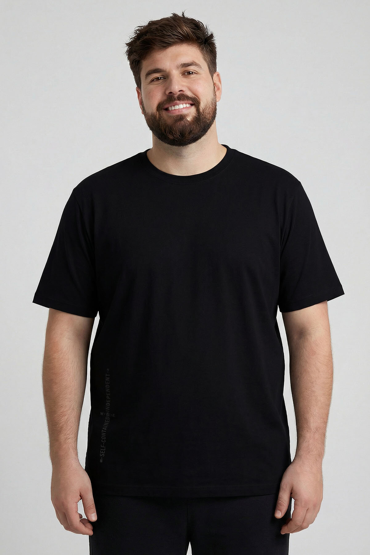 Baskılı Rahat Form 2'li Paket Siyah-Beyaz Büyük Beden Erkek T-Shirt - 88472 - TOMMYLIFE (1)