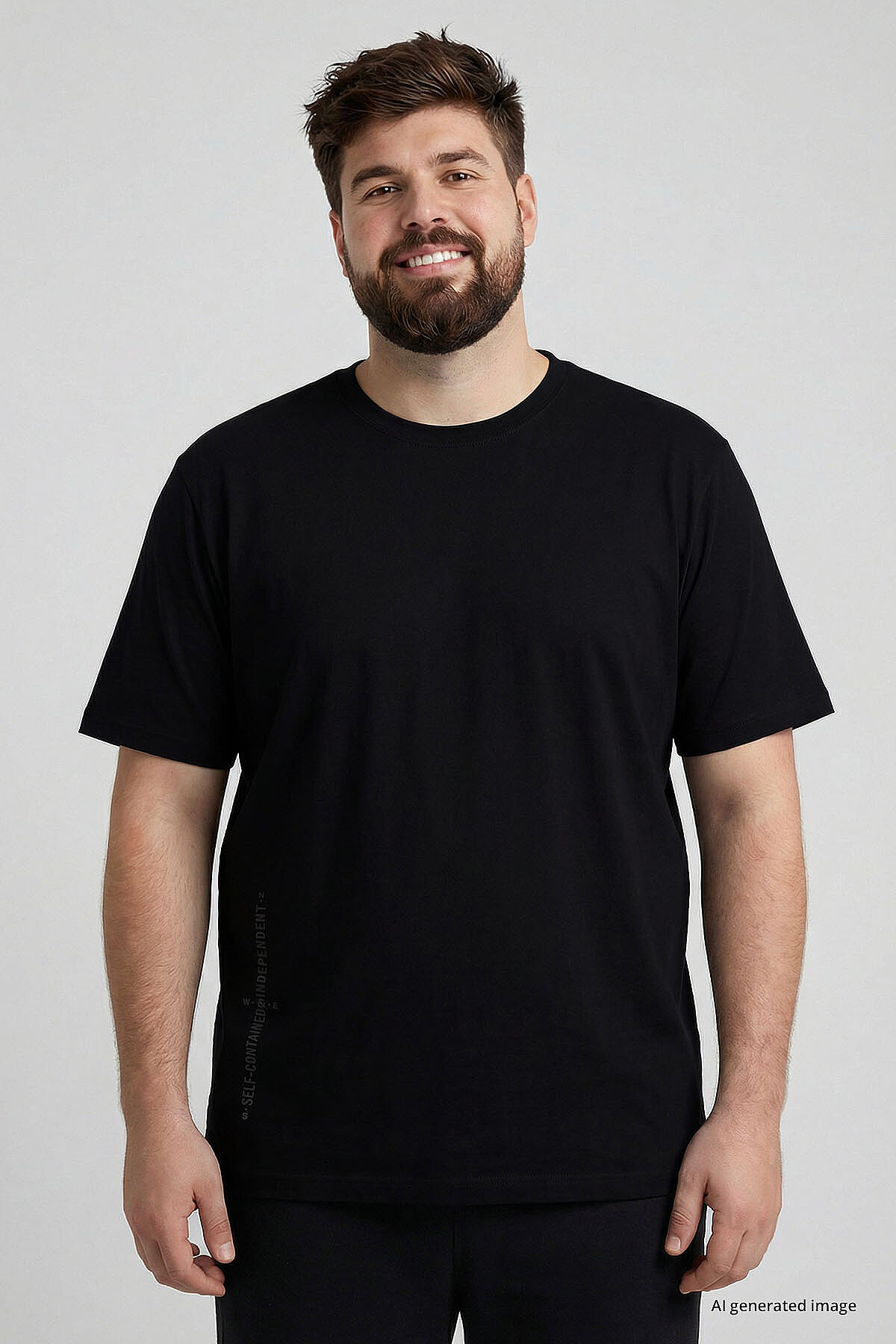Baskılı Rahat Form 2'li Paket Siyah-Beyaz Büyük Beden Erkek T-Shirt - 88472 - TOMMYLIFE (1)