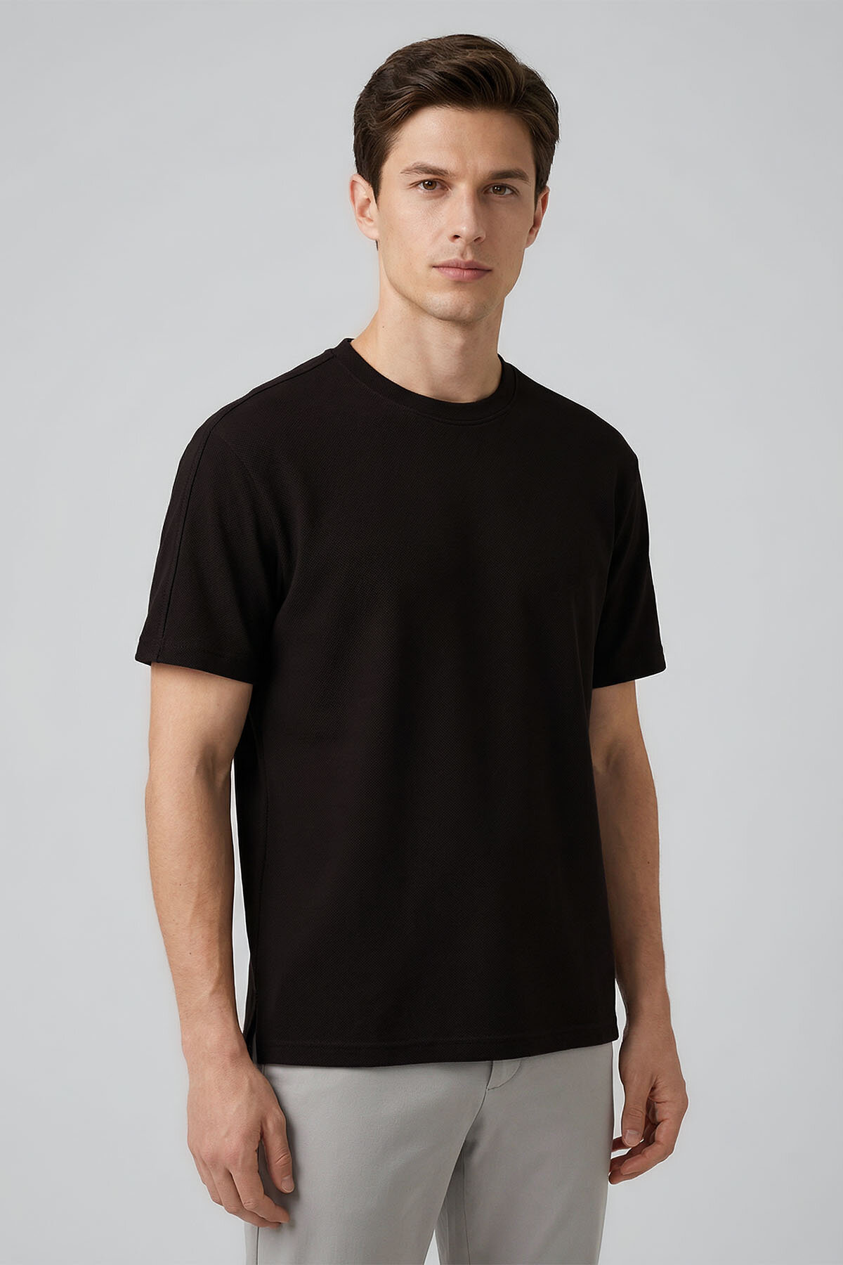 Rahat Form O Yaka 2'li Paket Bej-Kahverengi Erkek T-Shirt - 88495 - TOMMYLIFE (1)