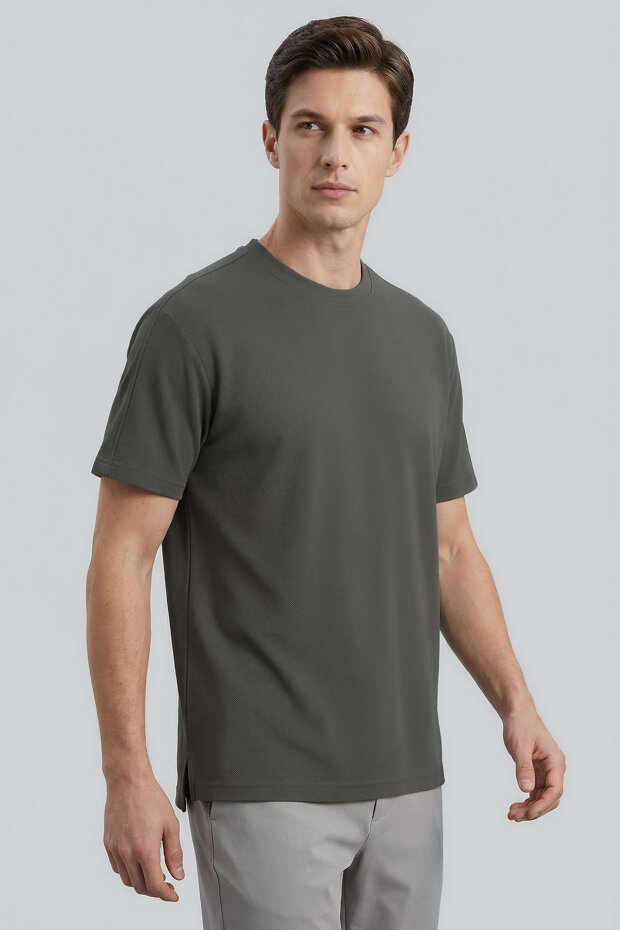 Rahat Form O Yaka 3'lü Paket Siyah-Haki-Lacivert Erkek T-Shirt - 88495 - 3