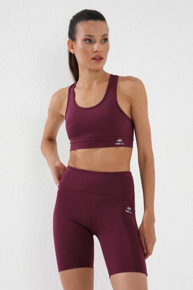 Slim Fit 3'lü Paket Siyah-İndigo-Bordo Kadın Kısa Biker Tayt - 91007 - 3