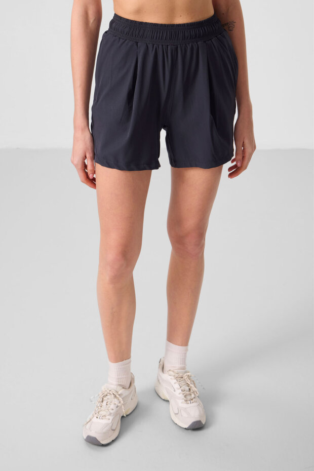 Rahat Form Fermuarlı 2'li Paket Antrasit-Bej Kadın Şort - 91014 - 2