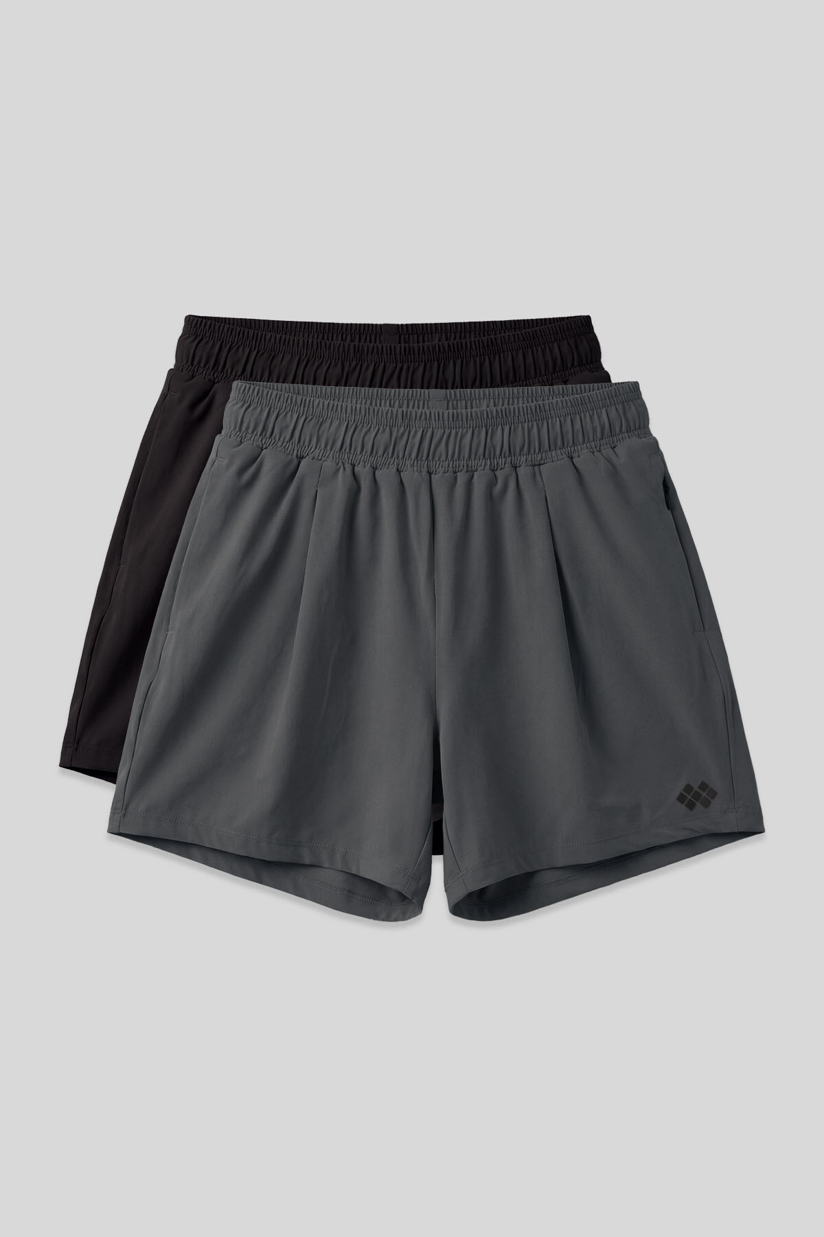 Rahat Form Fermuarlı 2'li Paket Siyah-Haki Kadın Şort - 91014 - TOMMYLIFE