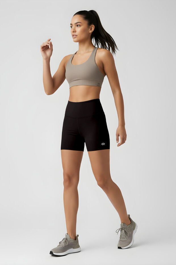 Slim Fit Yüksek Bel 3'lü Paket Siyah Kadın Tayt - 5