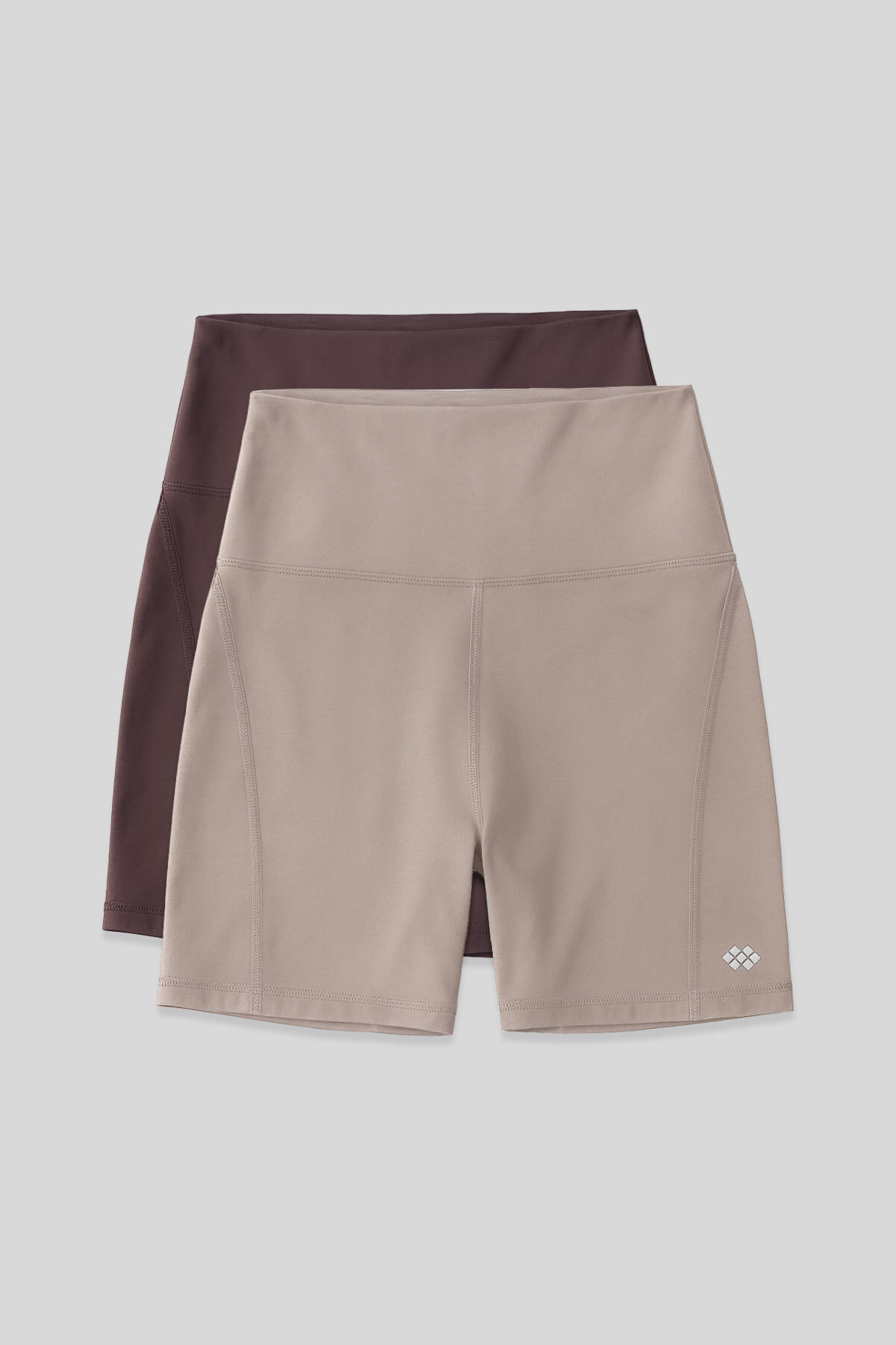 Slim Fit Biker 2'li Paket Koyu Bej-Kahverengi Kadın Tayt - 91017 - TOMMYLIFE