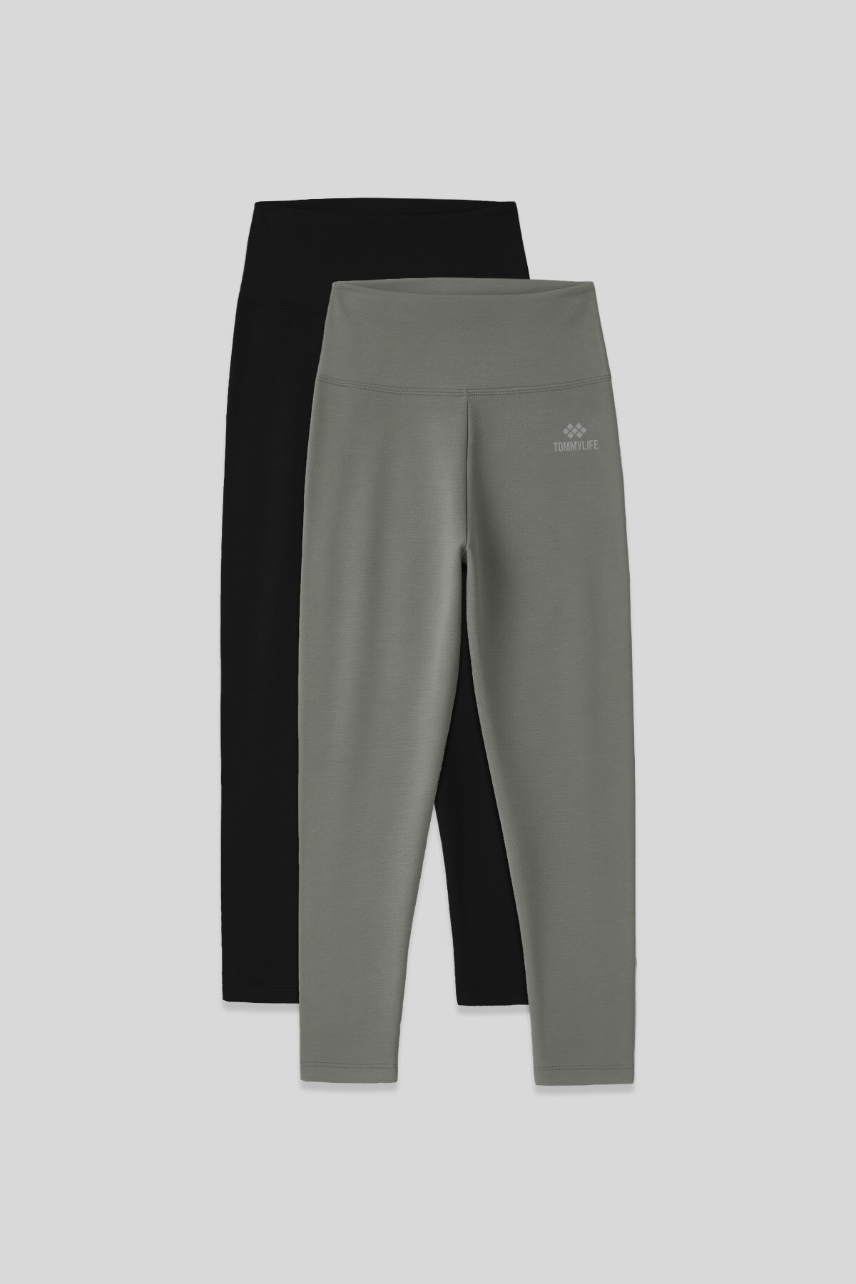 Slim Fit 2'li Paket Siyah-Çağla Kadın Kapri Tayt - 93097 - TOMMYLIFE