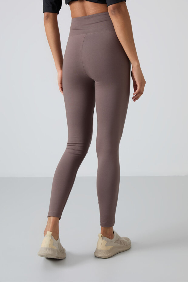 Slim Fit 3'lü Paket Koyu Bej-Kahverengi-Siyah Kadın Tayt - 94011 - 5