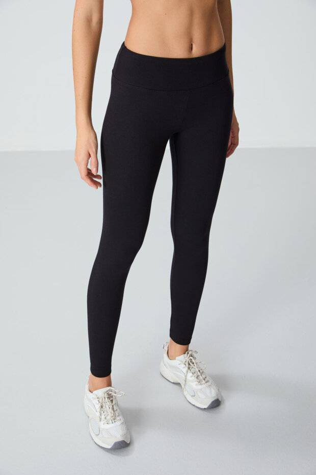 Slim Fit 2'li Paket Siyah Termal Kadın Tayt - 94577 - 4