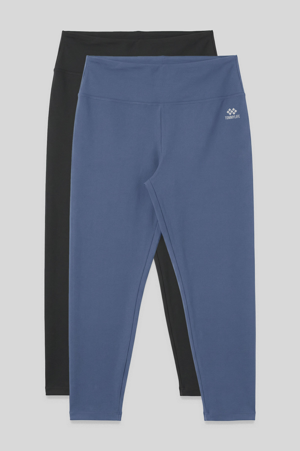 Slim Fit 2'li Paket Antrasit-Petrol Büyük Beden kadın Tayt - 94650 - TOMMYLIFE