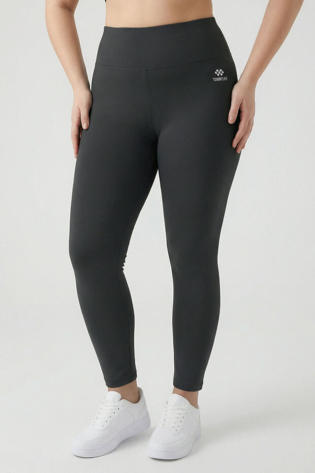 Slim Fit 2'li Paket Antrasit-Petrol Büyük Beden kadın Tayt - 94650 - 4